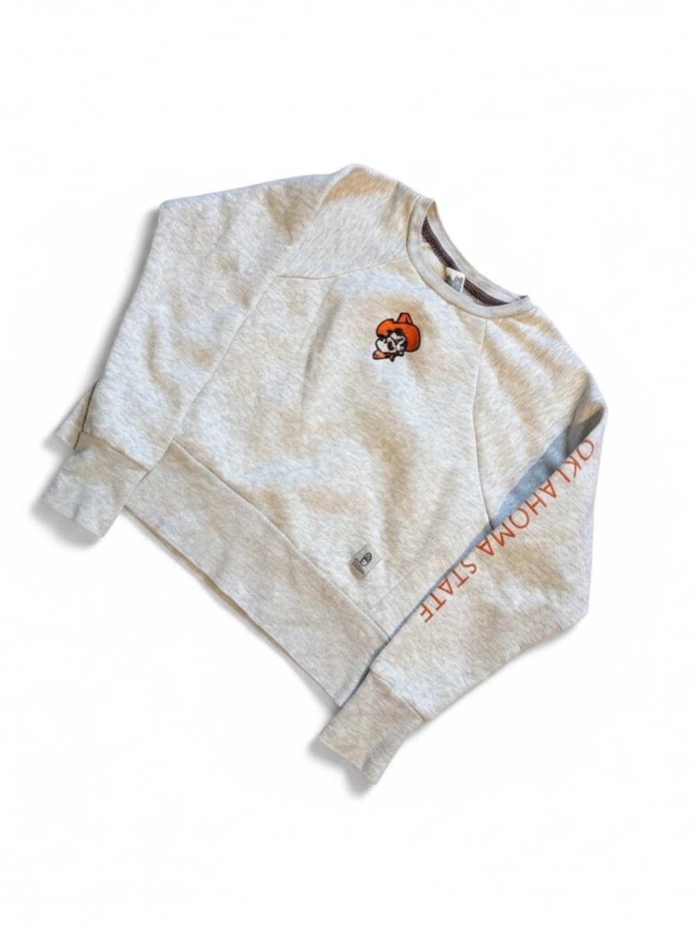 Pressbox Light Gray Oklahoma State Turtleneck Sweatshirt with Orange Logo